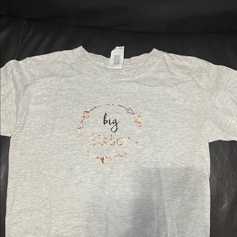 Gildan Gray 'Big Sister' Kids Tee